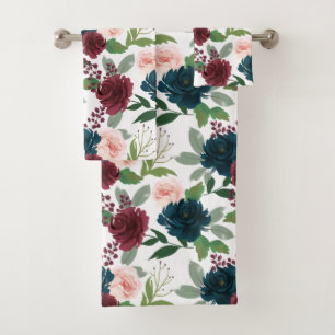 Bohemian floral  bath towel set