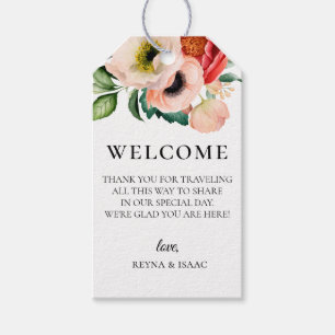 Bohemian Floral Blooms Wedding Welcome Bag Gift Tags