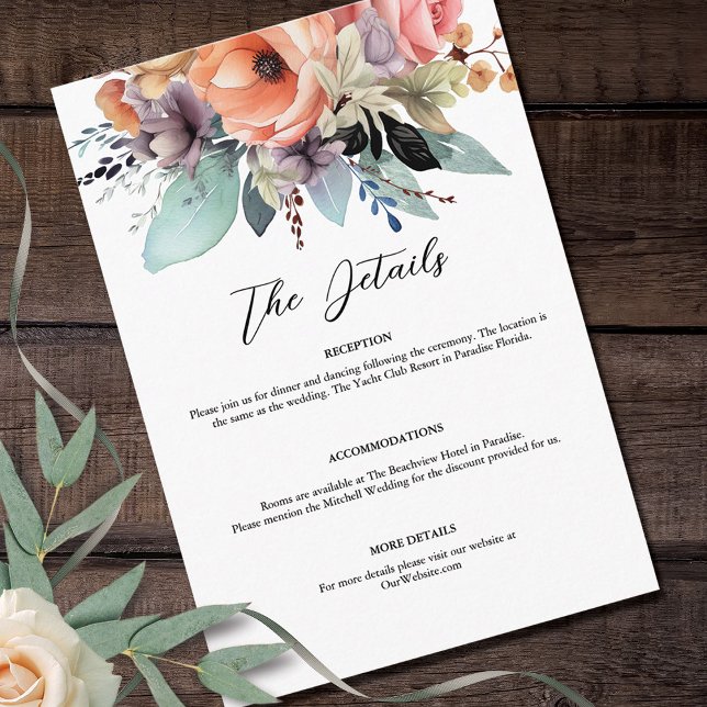 Bohemian Floral Bouquet Watercolor  Enclosure Card (Creator Uploaded)