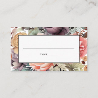 Bohemian Floral Bouquet Watercolor Place Card