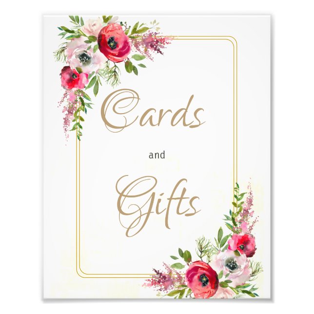 Bohemian Floral Cards and Gifts Wedding Poster (Front)