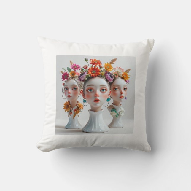 Bohemian Floral Centerpiece Trio: Fresh and Dried  Cushion (Front)