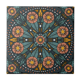 Bohemian Floral Ceramic Tile