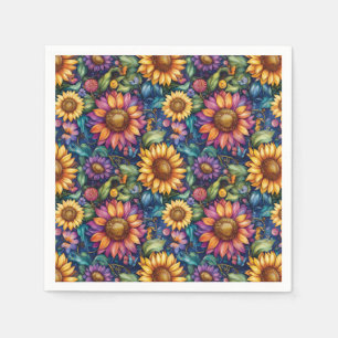 Bohemian Floral Dreamscape Vibrant Pattern Napkin