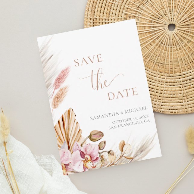Bohemian Floral Elegant Save the Date Announcement (Creator Uploaded)