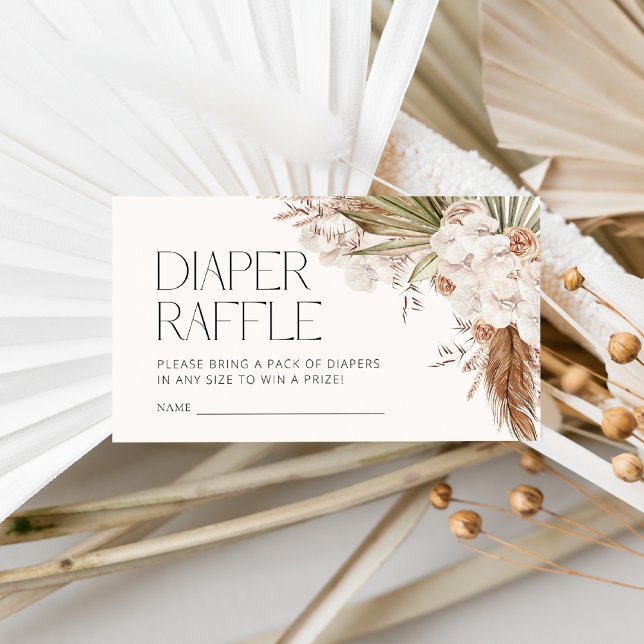 Bohemian Floral & Feather Baby Shower Enclosure Card (Creator Uploaded)