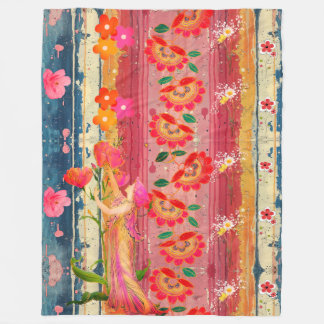 Bohemian Floral Fleece Blanket