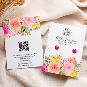 Bohemian floral logo jewellery earring necklace business card