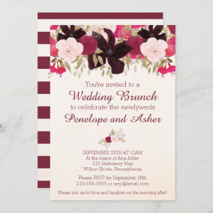 Bohemian Floral Post Wedding Brunch Invitation