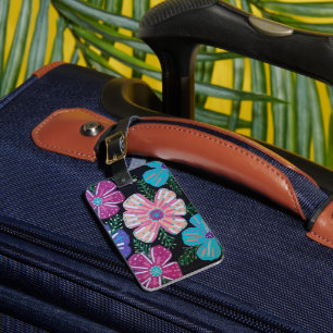 Bohemian Floral Print  Luggage Tag