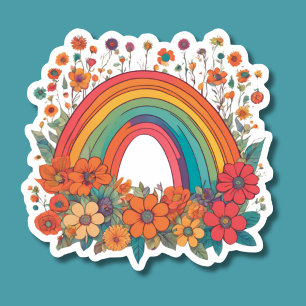Bohemian Floral Rainbow Monogram