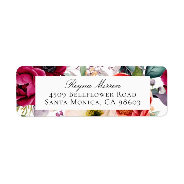 Bohemian Floral Return Address Label (Front)