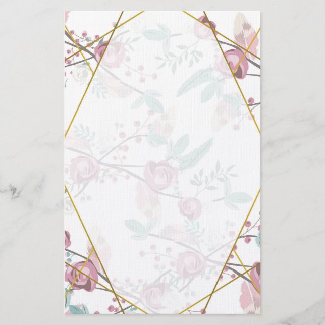 Bohemian Floral Stationery (Front)