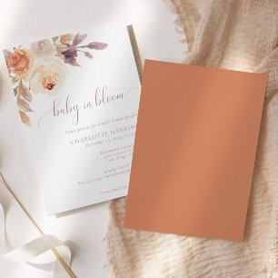 Bohemian Floral Terracotta   Baby Shower Invitation