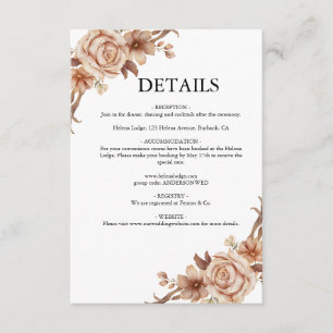 Bohemian Floral Terracotta Wedding Enclosure Card