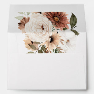Bohemian Floral Terracotta Wedding Invitation Envelope
