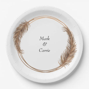 Bohemian Floral Terracotta Wedding Paper Plate