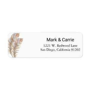 Bohemian Floral Terracotta Wedding return address Label