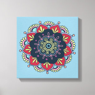bohemian floral wrapped canvas