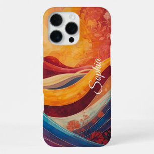 Bohemian Flow – Vibrant Wave Abstract Art Print iPhone 16 Pro Max Case
