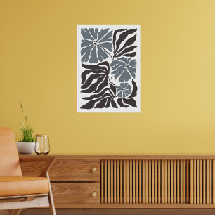 Bohemian Flower Market Modern Abstract Leaves Poster