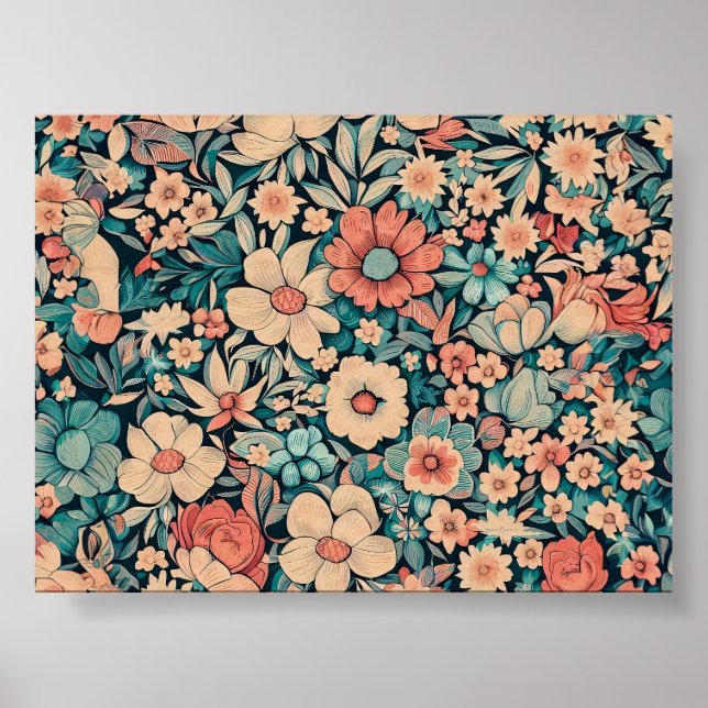 Bohemian Flower Pattern Poster (Front)