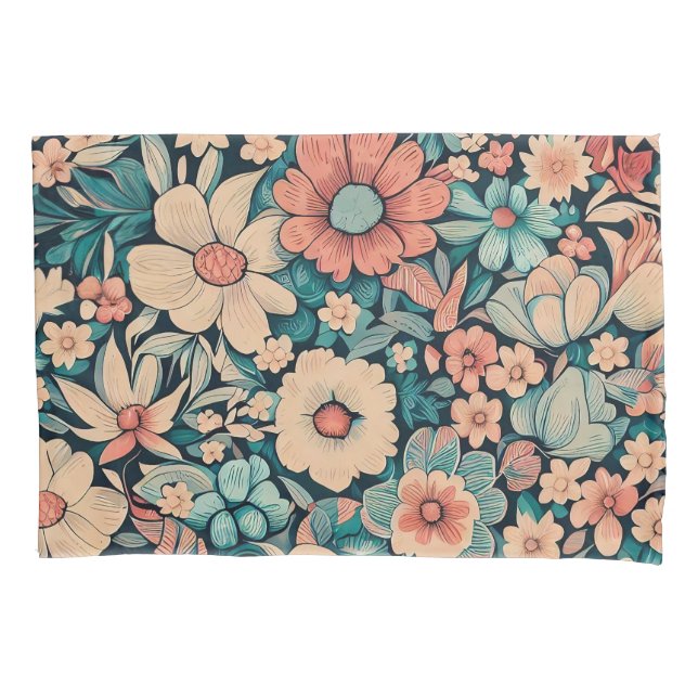 Bohemian Flower Pillow Case (Front)