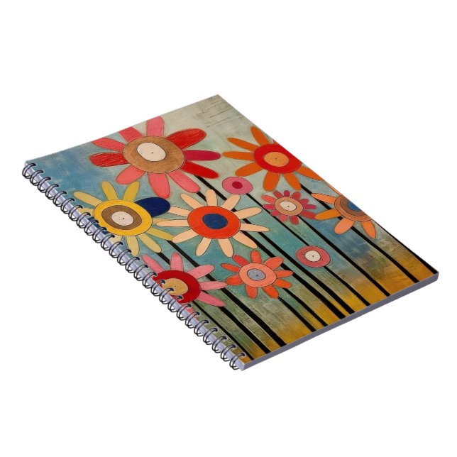 Bohemian Flowers Colourful Notebook (Right Side)
