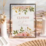 Bohemian Flowers Custom Sign<br><div class="desc">Bohemian Flowers Custom Sign</div>