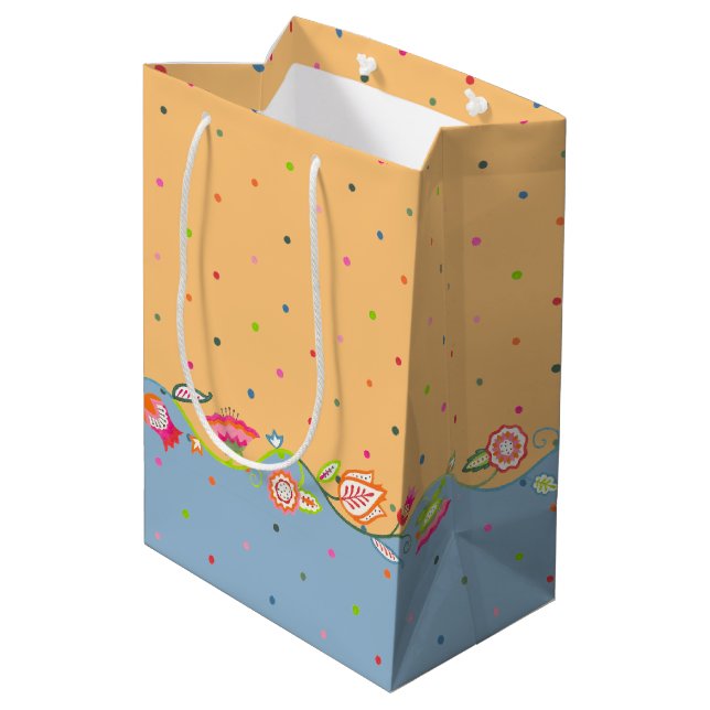 Bohemian Flowers Medium Gift Bag (Back Angled)