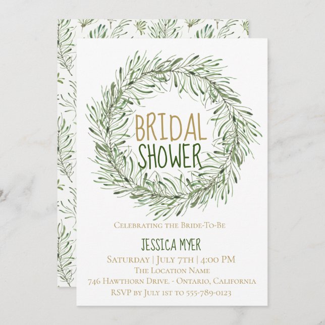 Bohemian Forest Bridal Shower Invitation (Front/Back)