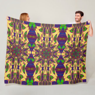 Bohemian Garden Flower In Summer 1 Floral Fleece Blanket