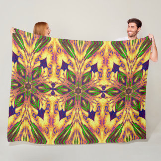 Bohemian Garden Flower In Summer 2 Floral Fleece Blanket