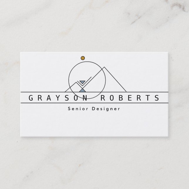 Bohemian Geometric Mountain Logo | Custom Business Card (Front)