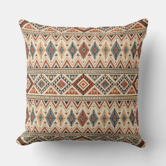 Bohemian Geometric Pattern, Tribal Inspired, Aztec Cushion