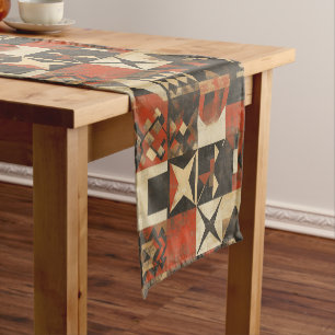 Bohemian Geometric Print Table Runner