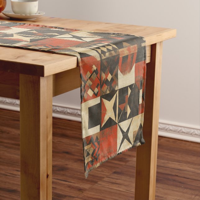 Bohemian Geometric Print Table Runner (In Situ)