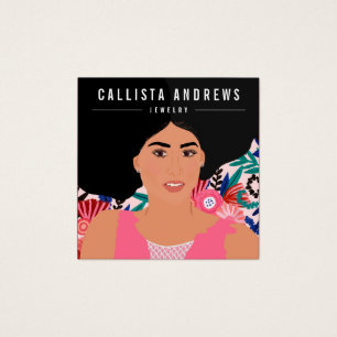 Bohemian Girl Illustration Earring Display Card