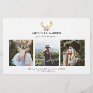 Bohemian Gold Antlers Jewellery Boutique Photo Fly Flyer