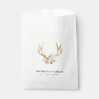 Bohemian Gold Antlers with Flowers