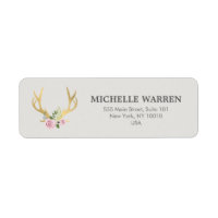 Bohemian Gold Antlers with Flowers II