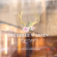 Bohemian Gold Antlers with Flowers Transparent