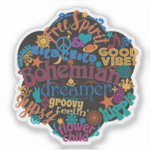 Bohemian Good Vibes Word Cloud