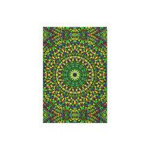 Bohemian Green Stone Mandala Premium Wrapped