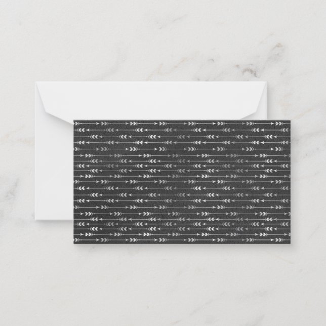 Bohemian Grey Arrow Stripe Abstract Style Card (Front)