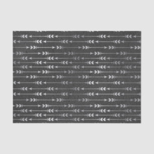 Bohemian Grey Arrow Stripe Abstract Style Tissue Paper