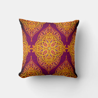 Bohemian Gypsy Inspired Purple and Gold Cushion