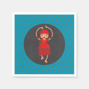 Bohemian Gyspsy Dancing Girl birthday party Napkin