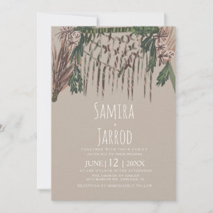 Bohemian Hand Drawn Natural Arch Wedding Invitation