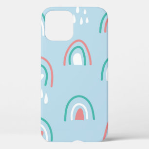 Bohemian hand drawn seamless pattern with rainbow iPhone 12 case